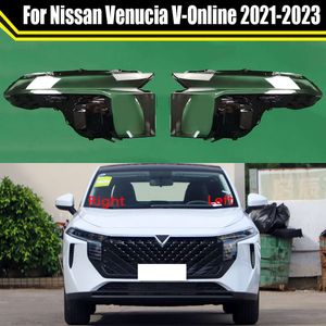 Lâmpada do farol do carro transparente abajur escudo capa para nissan venucia v-online 2021 2022 2023 caso de habitação de luz automática