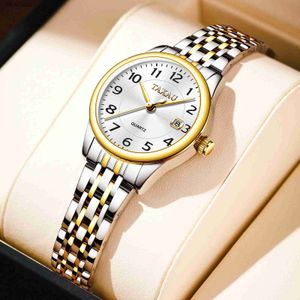 Zegarki damskie Taxau Quartz Watch Watch złota srebrna luksusowa marka Waterproof Waterproof Stagle Stal Digital Oryginalne eleganckie damskie zegarki Relij MUJERL231216