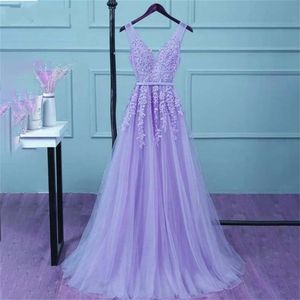 New Arrival A-line Evening Pageant Dress 2024 V-neck Lace Appliques Beads Women Prom Birthday Party Gown Vestidos De Longo