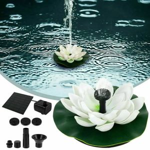 Gartendekorationen Mini Lotus Solar Wasserbrunnen Teichdekoration Wasserfall Outdoor Vogelbad Angetrieben schwimmend 231216