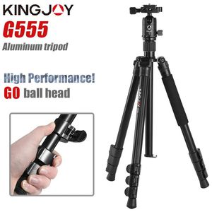 Tillbehör KingJoy Officiell G555 Professionell bärbar stativ Kit Monopod Stand Lock Ball Head för resor DSLR Camera Photographic