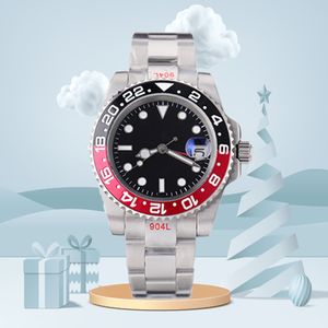 メンズウォッチ高級デザイナーウォッチReloj 40mmブラックダイヤル自動セラミックファッションクラシックステンレススチール防水ラミナスサファイアガラス時計