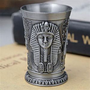 Starożytny egipski metalowy szklany bar domowy koktajl Miecznika Kup Krótkie kieliszki do wina Pharaoh Cleopatra Rameses Ra God237a