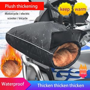 Five Fingers Gloves Waterproof Motorcycle Handlebar Muffs Hand Protector Winter Windproof Thickened Warm Thermal Mobile Handle Bar Cover Gloves 231215