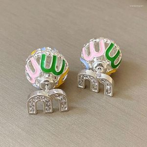 Stud Earrings UILZ Unique M Letter For Women Fashion Premium French Retro Earring Women's Creative Personality Jewelry