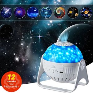 Decorative Objects Figurines Planetarium Galaxy Night Light Projector 360° Adjustable Star Sky Lamp For Bedroom Home Kids Birthday Gift 231216