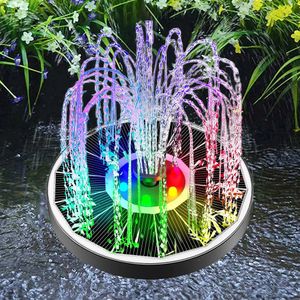 Decorazioni da giardino Fontana solare da 35 W Pompa galleggiante a cascata con luce colorata a LED per piscina all'aperto con laghetto per vasche per uccelli 231216