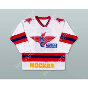 Anpassad Pavel Bure 10 Krylya Sovetov Moskva Wings White Hockey Jersey New Top ED S-M-L-XL-XXL-3XL-4XL-5XL-6XL