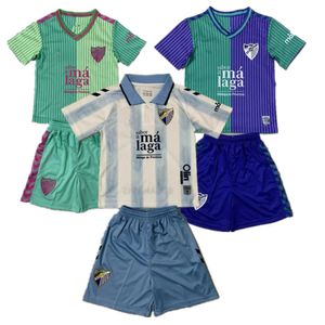 2023 24 Men+Kids Malaga Home and Away Soccer Jerseys Set Third Away Football T-Shirt Anpassning