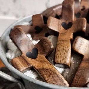 Black Walnut Cross American Style Handle Piece Cross my heart Encourage Gifts Arts and Crafts LT726