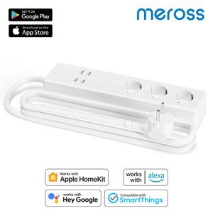 Wtyczki HomeKit Wi -Fi Power Strip Smart Surge Protector UE/US/UK Wtyczka z 4 portem USB 3 Gniazdo multiplug z Alexa Google Home