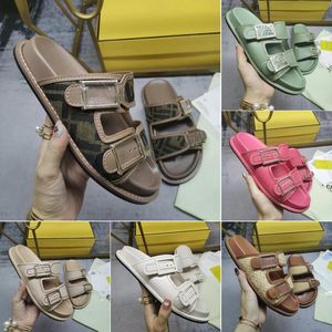 Designer sandaler män kvinnor äkta läder sandal mocka tofflor tjock botten sommar flip flops platt skor mode strand tofflor kvinnor män f brev tofflor