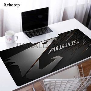 Mouse Pads Wrist Rests Large Gaming Mouse Pad Giga Aorus Locking Edge Rubber Keyboard Mouse Mat of Gamer Computer Mousepad XXL 900x400 Desk Mat J231215