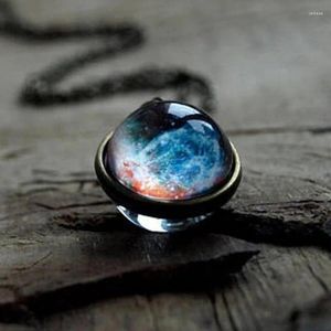 Collane con ciondolo La collana planetaria personalizzata fatta a mano con gemma a sfera in vetro a doppia faccia è un regalo di Natale preferito