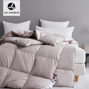 Comforters Set Livesthete Siberian 100 Goose Down Devet Luxury Comforter värme täcke hela säsongen Cotton Shell Queen King filt 231215