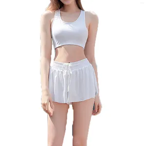 Yoga Outfit Women Sexy Sports Fitness Exercise Big Size Underwear Athletic Vest Shorts Skirts Running Push Up Tops Sportswear