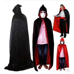 Kleidungssets Halloween Performance Kostüm Erwachsene Kinder Umhang Schwarz Rot Tod Magier Zylinder Zauberanzug Vetement Enfant Fille