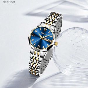 Kvinnors klockor Taxau Luxury Quartz Watch for Women rostfritt stål Rem rombin design eleganta damer armbandsur armband reloj para mujerl231216