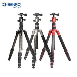 Innehavare Benro MC19 Tripod Professional Carbon Fiber Flexible Camera Stand Monopod för Nikon Canon DSLR med B0 Ballhead 5 -sektion