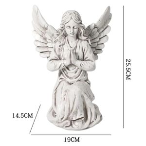 Decorative Objects Figurines Angel Garden Statue Religious Outdoor Decor Art Decoration Memorial Fairy Ornament Sculpture for Outside Porch Lawn 231216