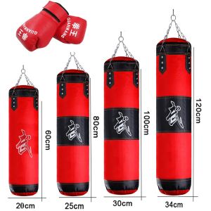 Boxsack zum Aufhängen, Boxsack mit Handschuhen, Handbandagen, hängende Ketten, Haken für MMA, Muay Thai, Karate, Taekwondo, Training, Fitness