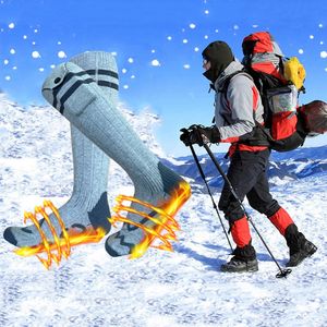 Spor çorapları bütün ayak termal çoraplar şarj edilebilir kış ısıtmalı çoraplar, açık hava spor kampları için yürüyüş kayakları için yıkanabilir pille çalışabilir 231216