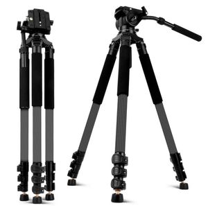 Tillbehör Q680C Professional Digital SLR Camera Tripod kolfiber Tung fotografering Brack Ytterligare stativhuvudhöjd 1910mm