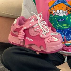 ドレスシューズSubcanized 2023 Y2K Kawaii Pink Platform Sports Korean Style Zapatos Para Mujeres 35 40 231216