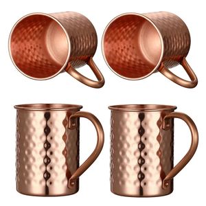 Tazze 4 pezzi Tazza Moscow Mule in rame puro al 100% per una o qualsiasi bevanda a base di vodka 231216