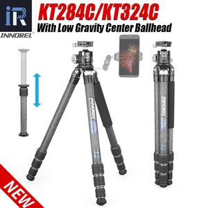 Holders INNOREL KT284C/324C Professional Carbon Fiber Tripod for DSLR Camera with Low Gravity Ballhead Short Center Column