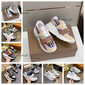 strip burberyity vintage sneakers plaid Luxury women Genuine leather and classic Casual sneakers shoes Shoes Stripe color Shoes Fashion sports trainer men