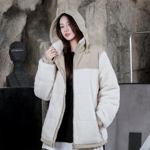Damska kurtka projektantka parkas polarowe kurtki z kapturem moda zima najnowszy styl z paskiem gorset lady luźne warstwa warstwowa odzieżła
