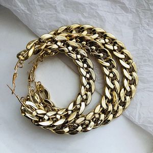 Stud Lifefontier Punk Style Oversized Large Hoop Earrings Twisted Big Circle Round Loop for Women Party Jewelry Gift 231216