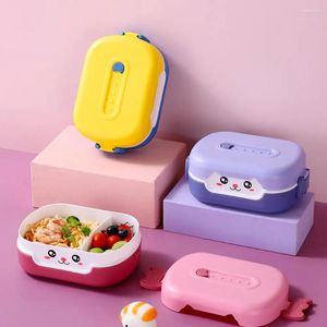 Stoviglie Lunch Box Durevole Cartoon Design Bento Contenitore isolante a doppio strato a prova di perdite per bambini Adulti