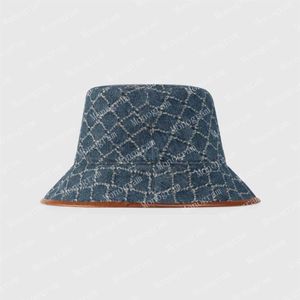 2023 cappello a secchiello berretto da baseball cappelli aderenti cappelli icona beige doppie lettere blu denim Uomo Donna Beanie Casquettes pescatore con bo267p