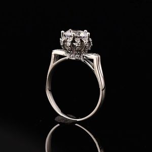 1-2CT D Färg Moissanitringar Söta S925 Sterling Silver Platinum Plated Women Ring Fine Jewelry Pass Diamond Tester230q