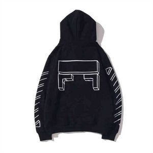 Markalı erkekler kapüşonlu sweatshirts offs beyaz lüks tasarımcı erkek moda parmak izi ow kapüşonlu sweatshirt çizgili ok kapşonlu e37s e977