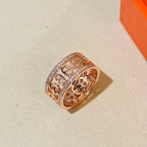 Chaine d Ancre Enchainee-Ring H für Damen-Designer-Paar, 925er Silber, Diamantgröße 6–8 T0P, fortschrittlicher Markendesigner-Schmuck im klassischen Stil mit Box 036