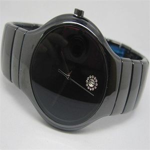 New fashion man watch quartz movement watches for Men wrist watch black ceramic wristwatches rd26301p