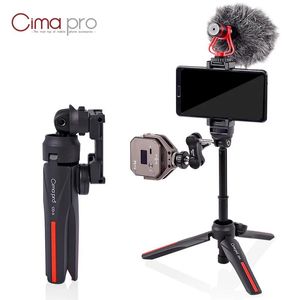 Titulares Xiletu CD5 Vlog Mini Tripé com 360 ° Ball Head Cold Shoe Selfie Stick Tabletop Tripé para Câmera iPhone Android Telefone DSLR