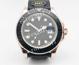 KFF FACTORY MĘŻCZYZN 904L Black Dial z markerami kropkowymi 120 miękkie kliknięcia Dwukierunkowa ceramiczna ramka Automatyczna 40 mm 3235 18K Rose Gold Wrists