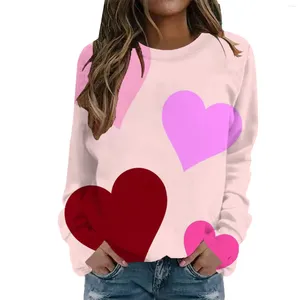 Felpe con cappuccio da donna Donna San Valentino Spesso Girocollo Felpa con cappuccio stampata senza testa Cardigan pullover casual Donna elegante lungo