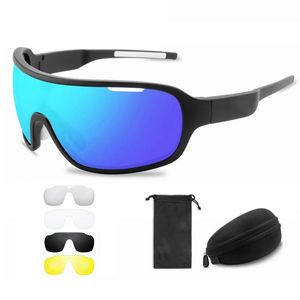 Eyewears 5 Lens Riding Glasses Outdoor Full Frame Men Women UV400 Polarized Sports MTB Goggles Bicycle Eyewear