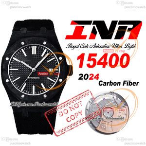 INAF AP15400 A3120 Relógio Masculino Automático Caixa De Fibra De Carbono Preto Texturizado Stick Dial Nylon Strap Super Edition Reloj Hombre Puretime C3