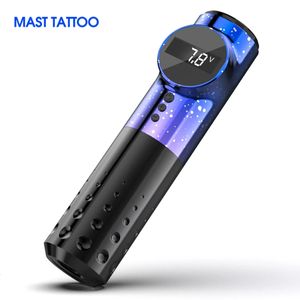 Máquina de tatuagem mastro tatuagem sem fio bateria caneta máquina rotativa caneta display led permanente compõem máquina para tatuagem artista 231215