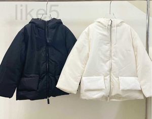 Women's Down Parkas Designer Brand Design 22秋と冬の新しい装飾ベルトの防水生地温かいファッショナブルなコットンコートプラスサイズVQ4F