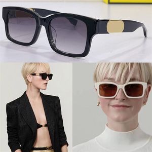 Mens Womens OLock Sunglasses Rectangular Black Acetate OLock Glasses F4008 Low Bridge Gold Metal Temple with Oversized Logo UV Pro296y