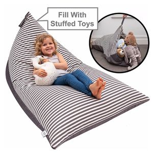 Other Home Garden Super Soft Velvet Toy Stuffed Animal Storage Bean Bag Chair Large Canvas Pouch Stripe Sofa 231216