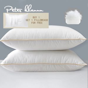 Cushiondecorative Pillow Peter Khanun 100％Goose Down Pillows Neck for Sleaping Bed Cotton Shell with 48x74cm 1 PCS 231216