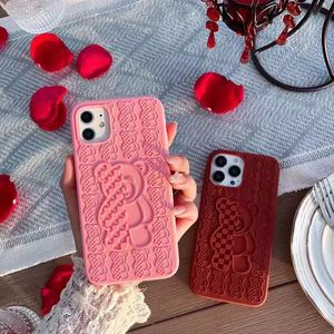 Stylish Phone Case Silicone Cartoon Violent Bear för iPhone 15 14 13 12 11 Pro Max 14Plus 7 8 Plus X XR XS XSmax Hardshell Phone Case